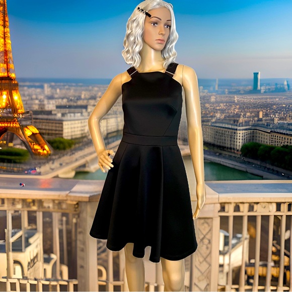 Ted Baker NWOT Size 1 “Jamie” Black Fit & Flare Sleeveless Mini Dress (0471) - Picture 2 of 14